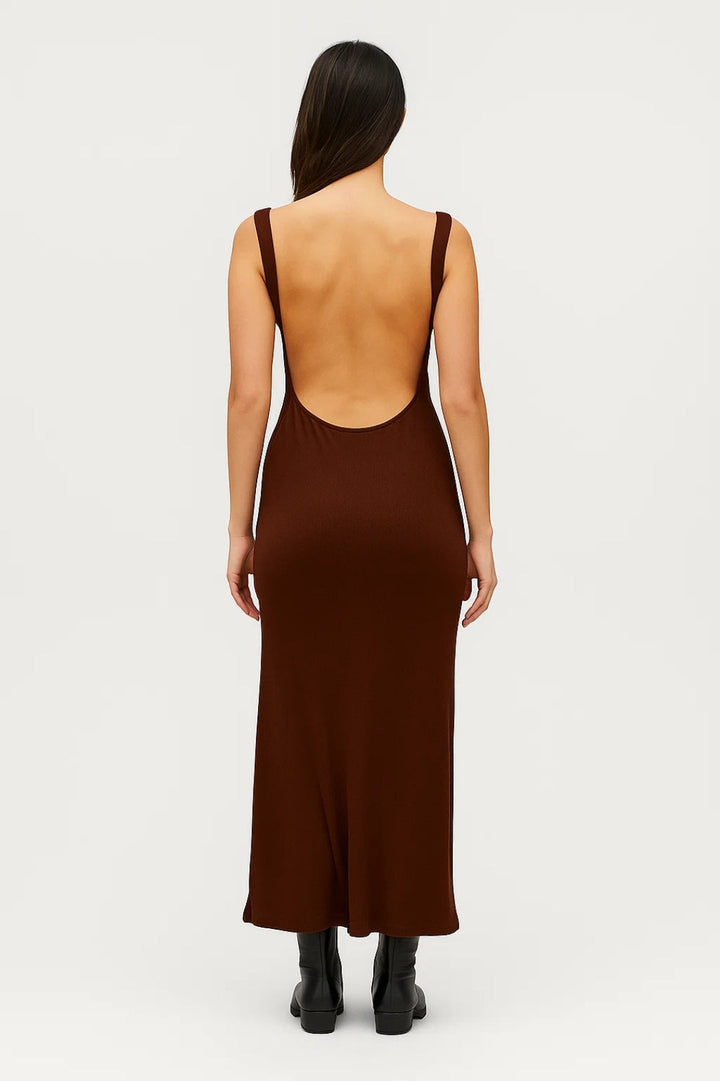 Women's Midi Dress | Sleeveless | Open Back | Summer