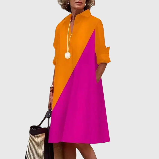Women's Midi Dress with Pockets - Relaxed Elegance | Spring