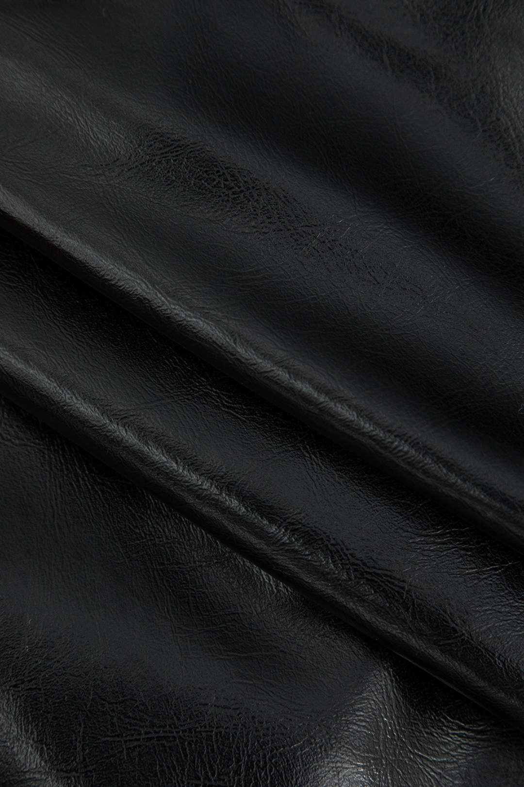 Women's Midi Skirt | Faux Leather & Linen | Autumn