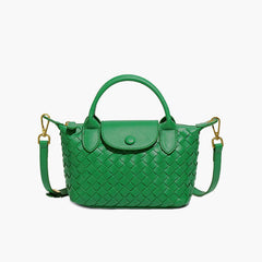 Women's Mini Bag | Woven Leather | Portable - Green
