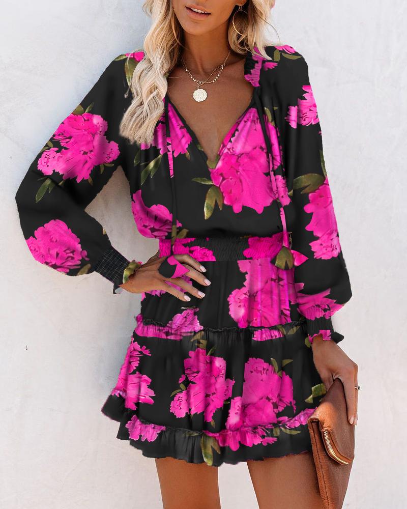 Women's Mini Dress | Long Sleeve | Tiered Skirt | Summer