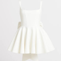Women's Mini Dress | Wide Straps | Bow Back | Summer