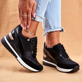 Women's Modern Sneakers with Cushioned Comfort - Everyday Style - Black