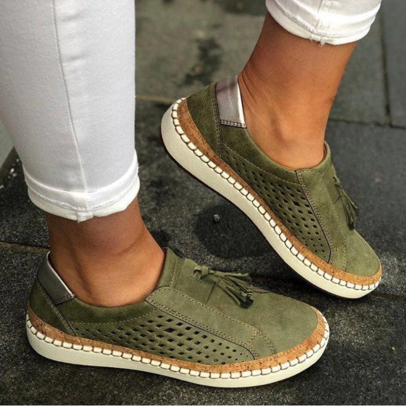 Women's Narrow Fit Slip-On Shoes - Orthoflex Support | Spring - Green