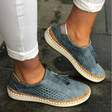 Women's Narrow Fit Slip-On Shoes - Orthoflex Support | Spring - Navy