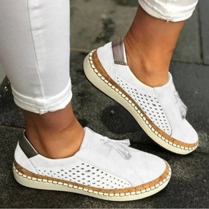Women's Narrow Fit Slip-On Shoes - Orthoflex Support | Spring - White
