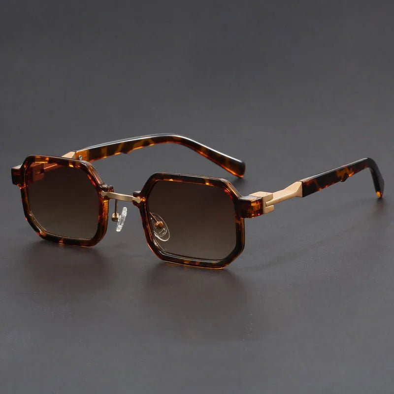 Women's Octagon Sunglasses Matte Acetate UV Protection - Brown