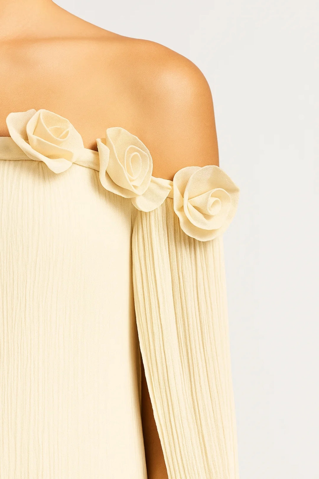 Women's Off-Shoulder Dress | Midi Length | Cream | Summer