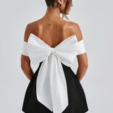Women's Off-Shoulder Dress | Slim Fit | Short | Summer - Black