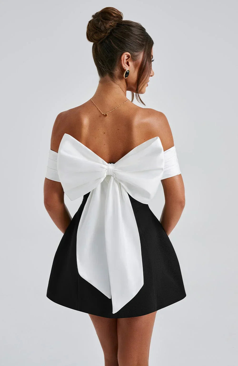 Women's Off-Shoulder Dress | Slim Fit | Short | Summer - Black