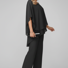 Women's Off-Shoulder Wide-Leg Jumpsuit - Flowing Evening Style