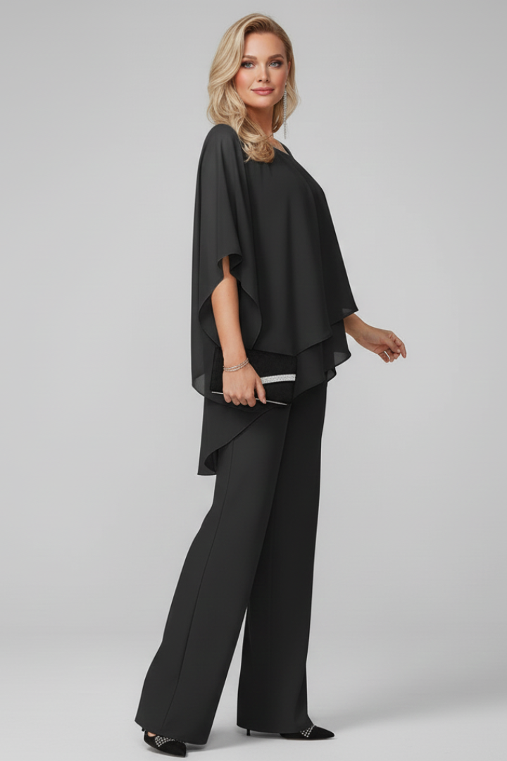 Women's Off-Shoulder Wide-Leg Jumpsuit - Flowing Evening Style