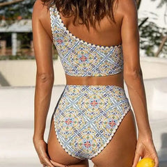 Women's One-Shoulder Bikini | Print Design | Summer
