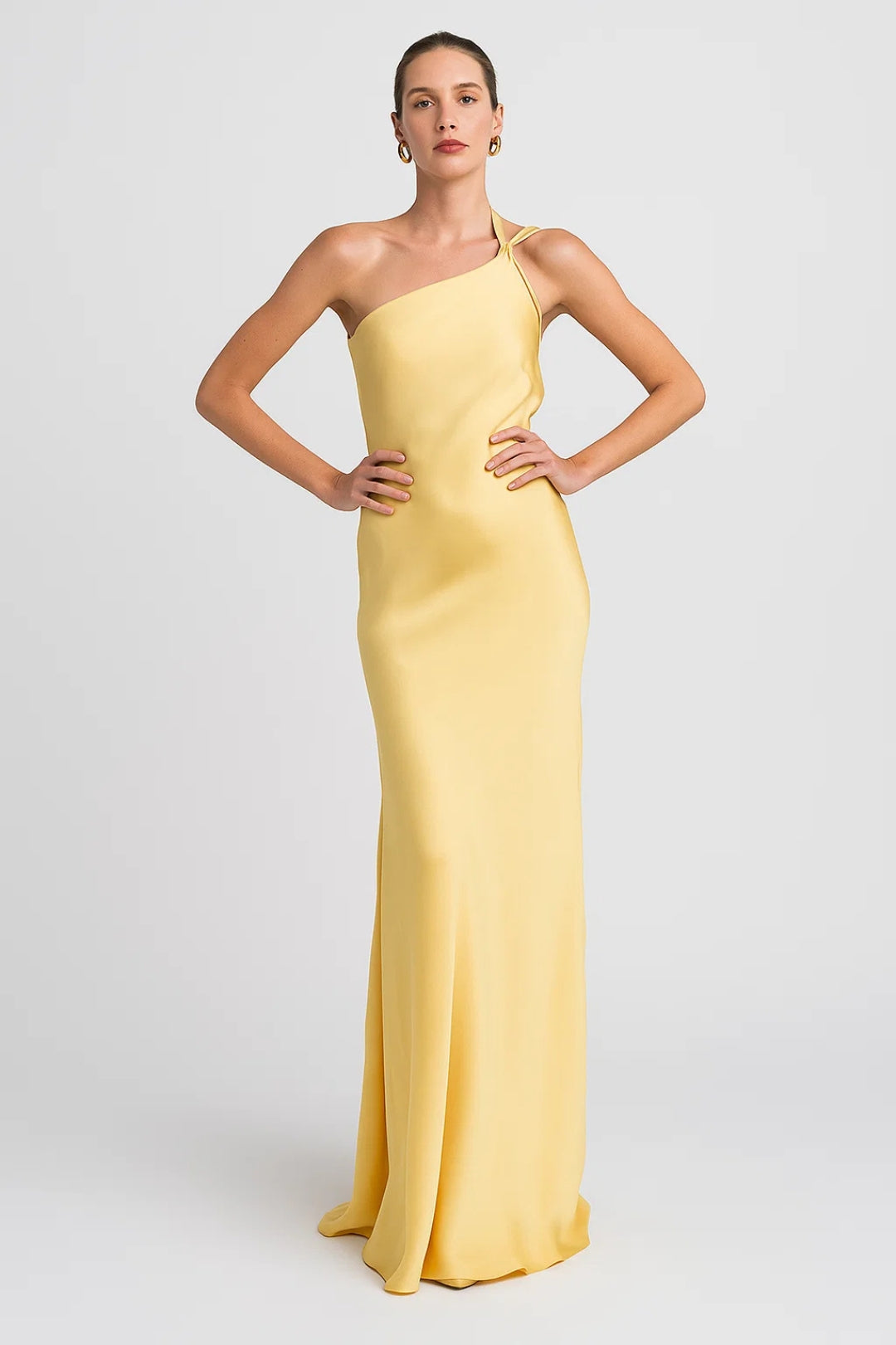 Women's One-Shoulder Dress | Asymmetrical | Maxi | Summer - Yellow