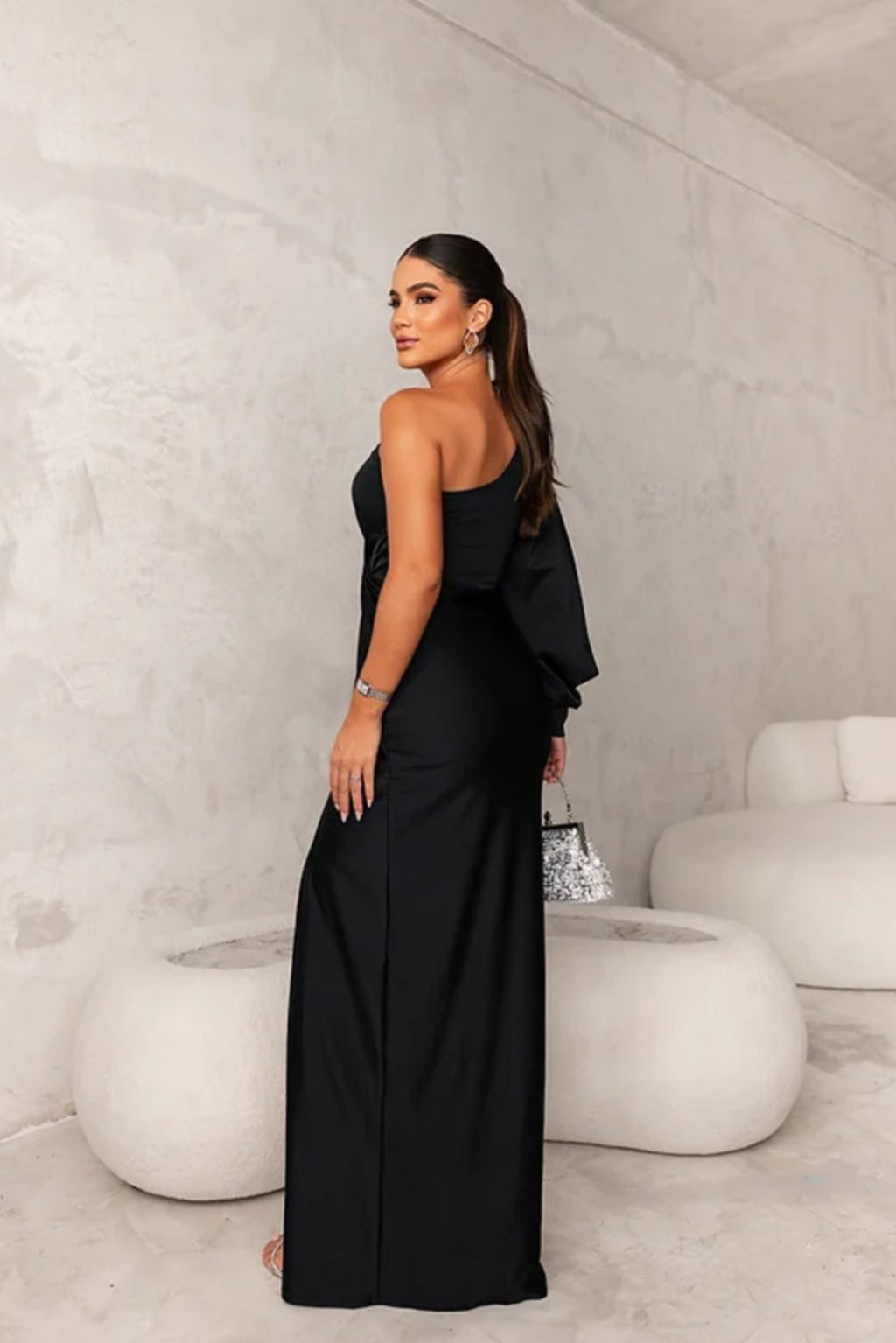 Women's One-Shoulder Maxi Dress - Elegant Evening Gown | Autumn