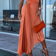 Women's One Shoulder Pleated Maxi Dress - Wedding Guest | Spring