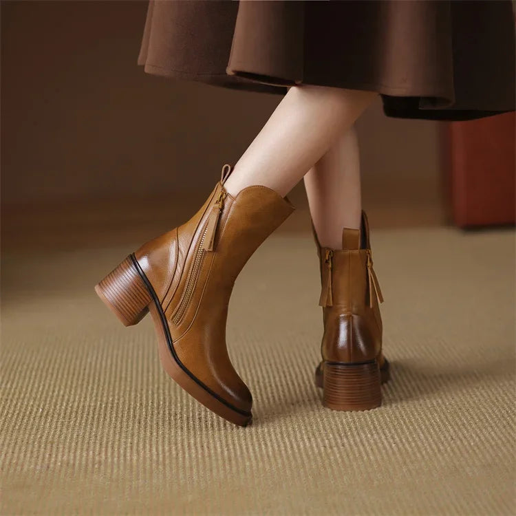 Women's Orthopedic Ankle Boots - Block Heel Support | Autumn