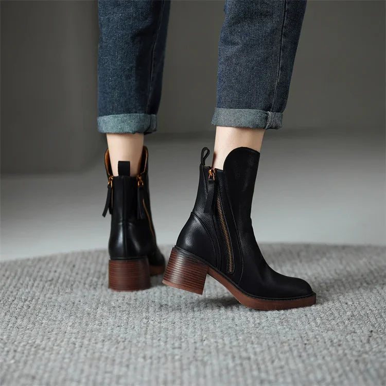 Women's Orthopedic Ankle Boots - Block Heel Support | Autumn