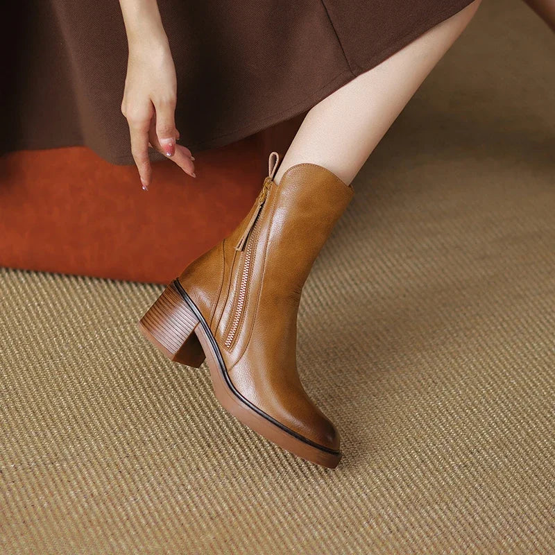 Women's Orthopedic Ankle Boots - Block Heel Support | Autumn