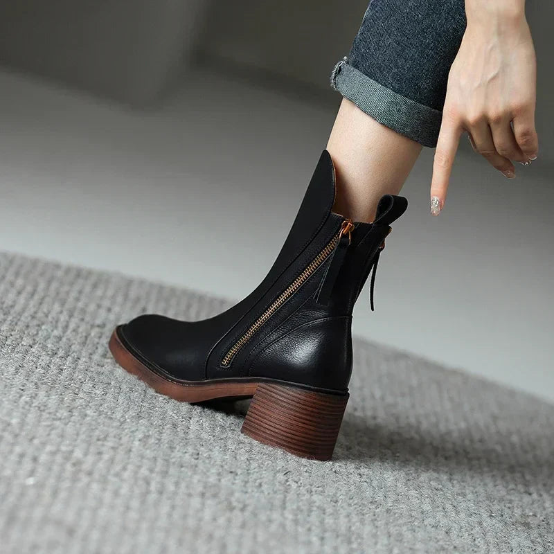 Women's Orthopedic Ankle Boots - Block Heel Support | Autumn