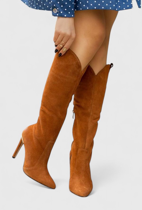 Women's Orthopedic Boots with Side Zipper - Pointed Toe | Autumn - Brown Suede