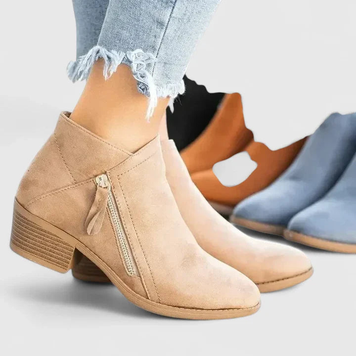Women's Orthopedic Boots with Side Zipper - Supportive Comfort