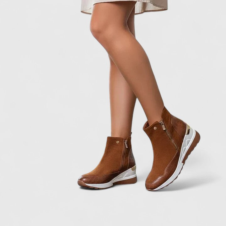 Women's Orthopedic Boots with Zipper - Comfortable Wedge Sole | Autumn