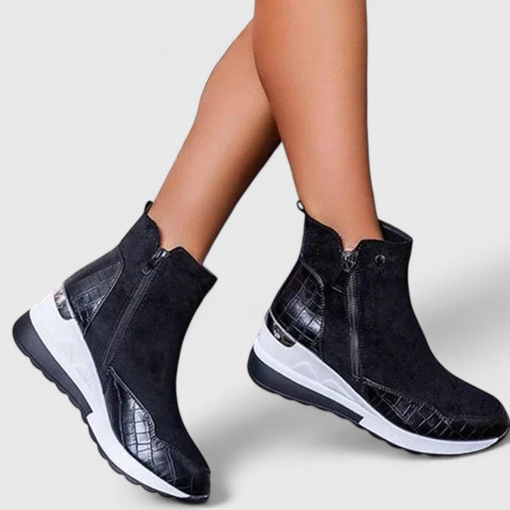 Women's Orthopedic Boots with Zipper - Comfortable Wedge Sole | Autumn