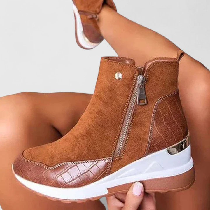 Women's Orthopedic Boots with Zipper - Comfortable Wedge Sole | Autumn