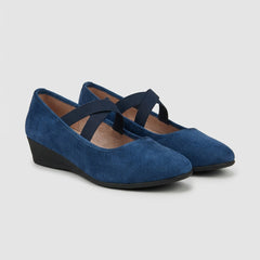 Women's Orthopedic Criss-Cross Strap Wedge Flats - Natalie | Autumn
