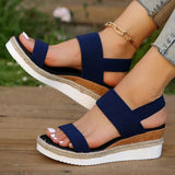 Women's Orthopedic Crossover Platform Sandals - Modern Summer Style - Blue
