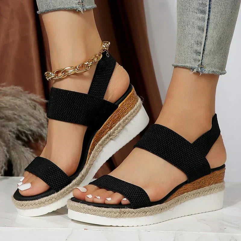 Women's Orthopedic Crossover Platform Sandals - Modern Summer Style
