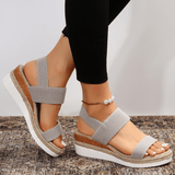 Women's Orthopedic Crossover Platform Sandals - Modern Summer Style - Grey