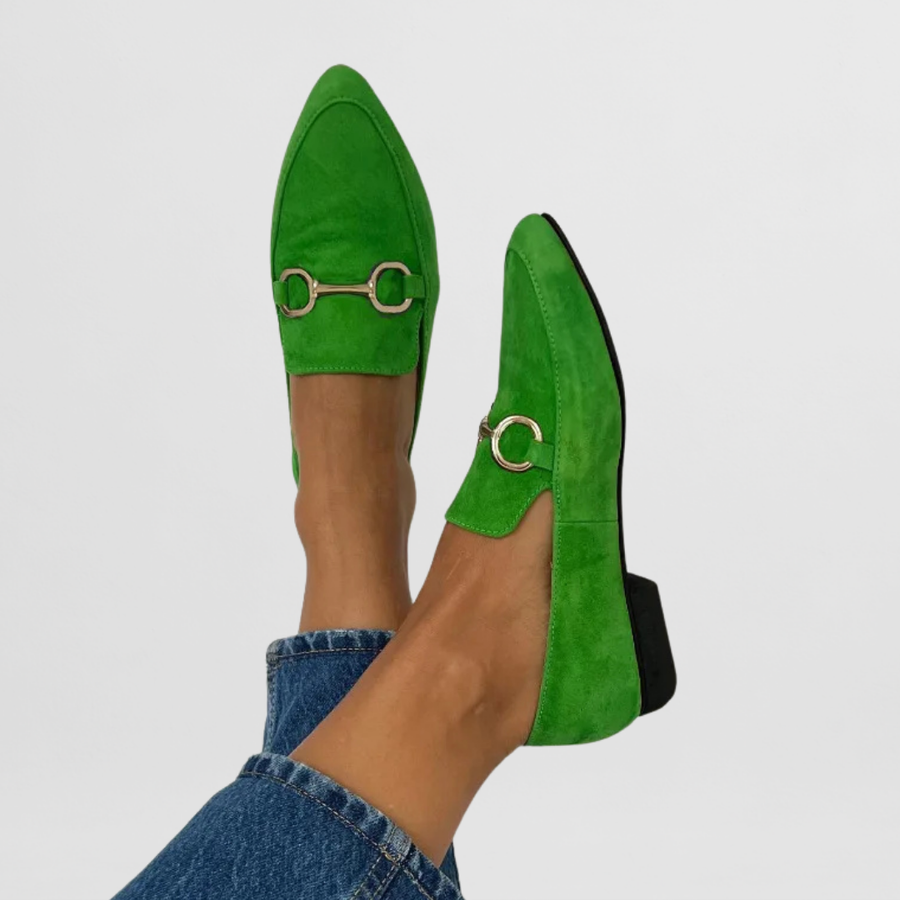 Women's Orthopedic Loafers - Colorful Boho Comfort | Autumn - Green