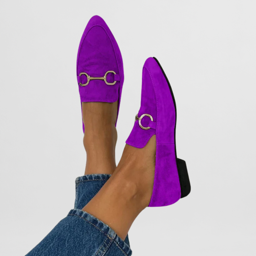 Women's Orthopedic Loafers - Colorful Boho Comfort | Autumn - Purple
