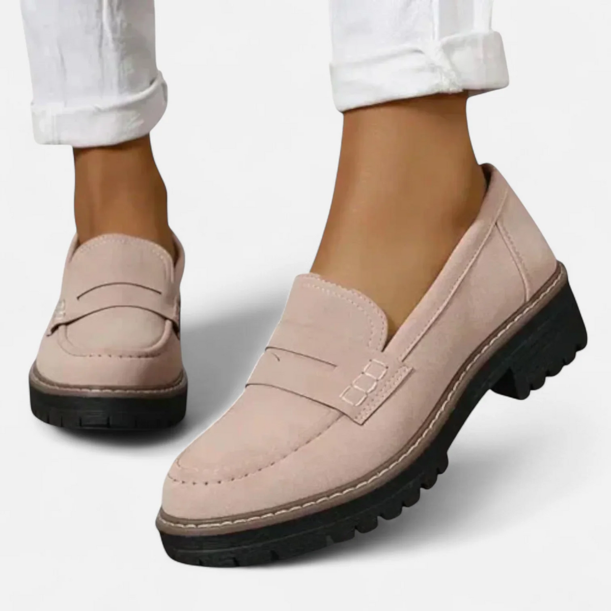 Women's Orthopedic Loafers - Slip-On Comfort Flats | Autumn - Light Pink