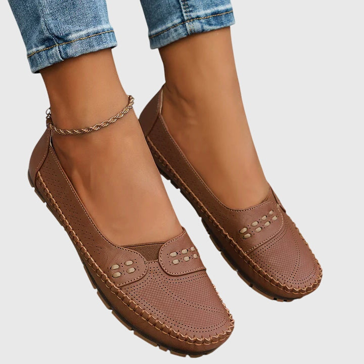Women's Orthopedic Slip-On Shoes - Supportive Comfort | Summer - Brown