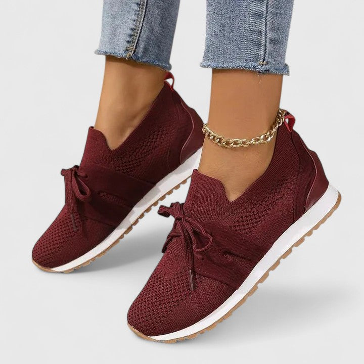 Women's Orthopedic Slip-On Sneaker - Breathable Comfort | Autumn - Red