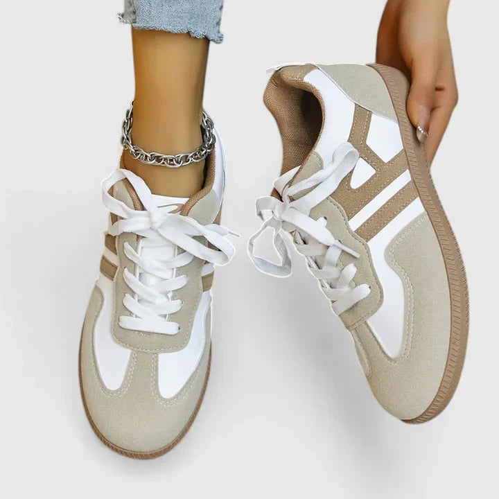 Women's Orthopedic Sneakers - Arch Support Comfort Shoes | Spring - Khaki & White