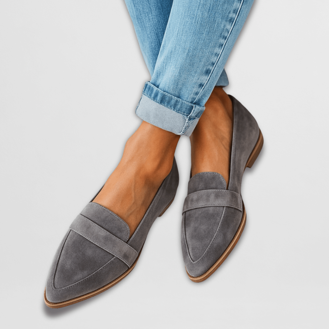 Women's Orthopedic Soft Suede Loafers - Helen | Autumn - Grey