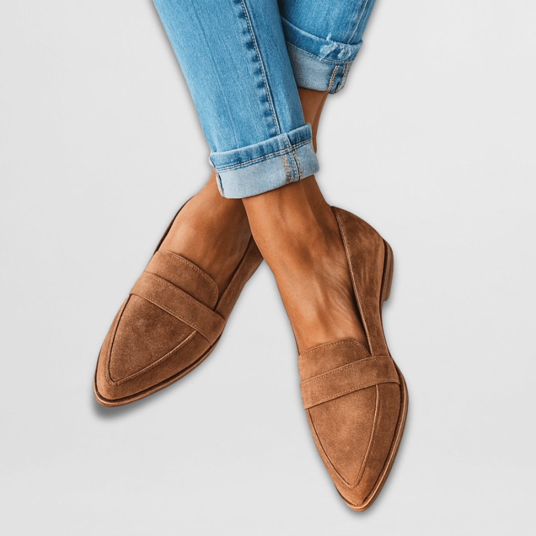 Women's Orthopedic Soft Suede Loafers - Helen | Autumn - Khaki