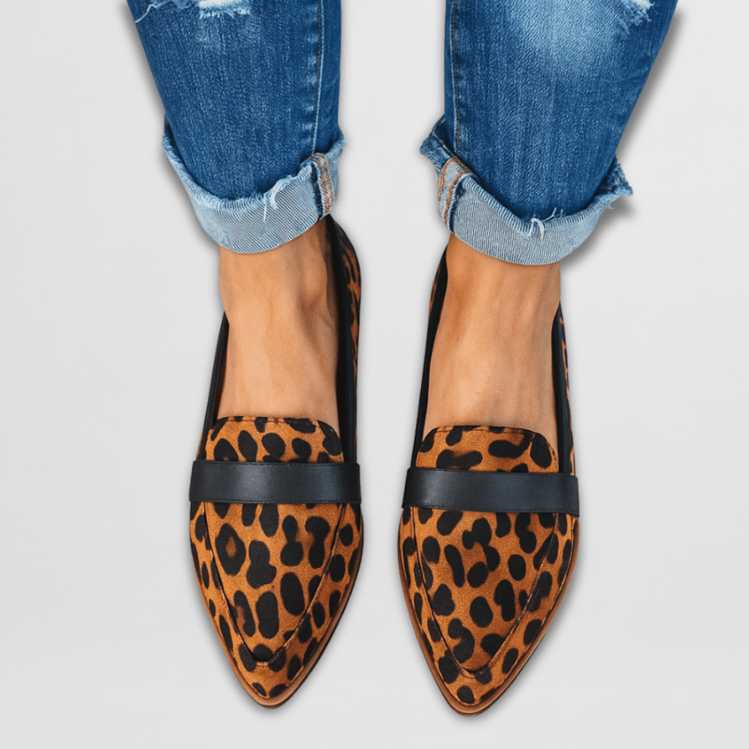 Women's Orthopedic Soft Suede Loafers - Helen | Autumn - Leopard