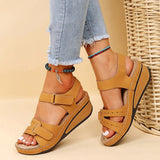 Women's Orthopedic Strappy Platform Sandals - Modern Summer Style - Tan