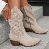 Women's Orthopedic Western Boots - Side Zip Cowboy Style | Autumn - Beige