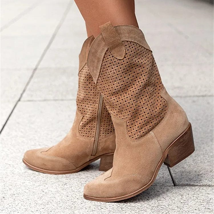 Women's Orthopedic Western Boots - Side Zip Cowboy Style | Autumn