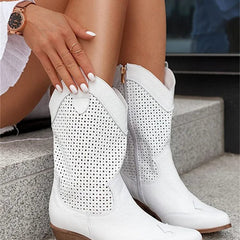 Women's Orthopedic Western Boots - Side Zip Cowboy Style | Autumn