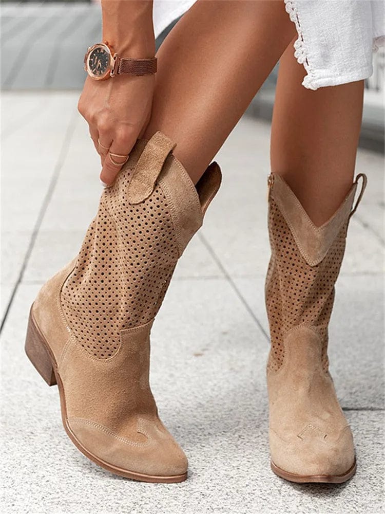 Women's Orthopedic Western Boots - Side Zip Cowboy Style | Autumn