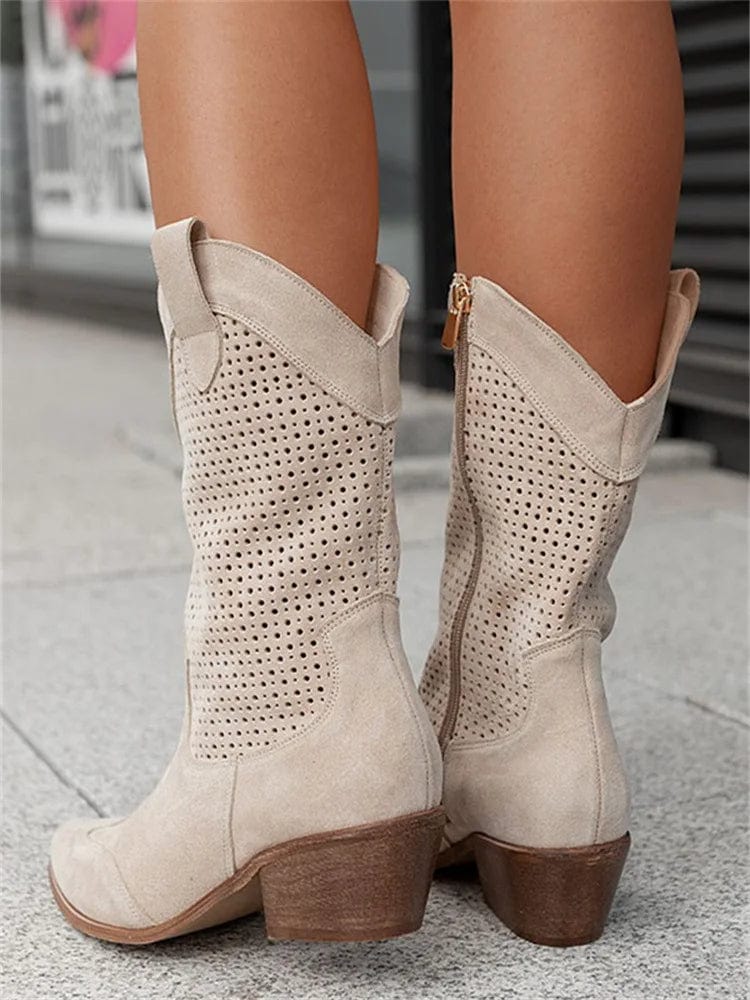 Women's Orthopedic Western Boots - Side Zip Cowboy Style | Autumn
