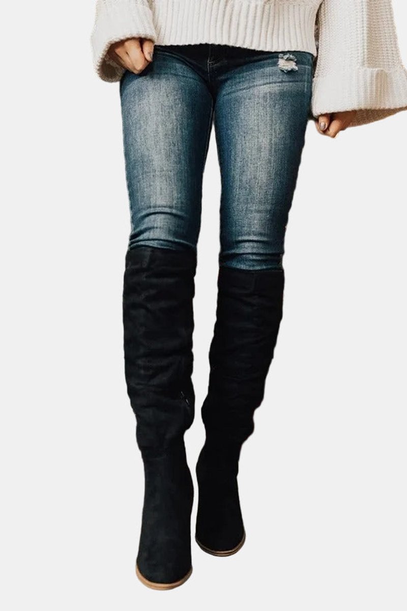 Women's Over-the-Knee Block-Heel Stretch Boots | Autumn