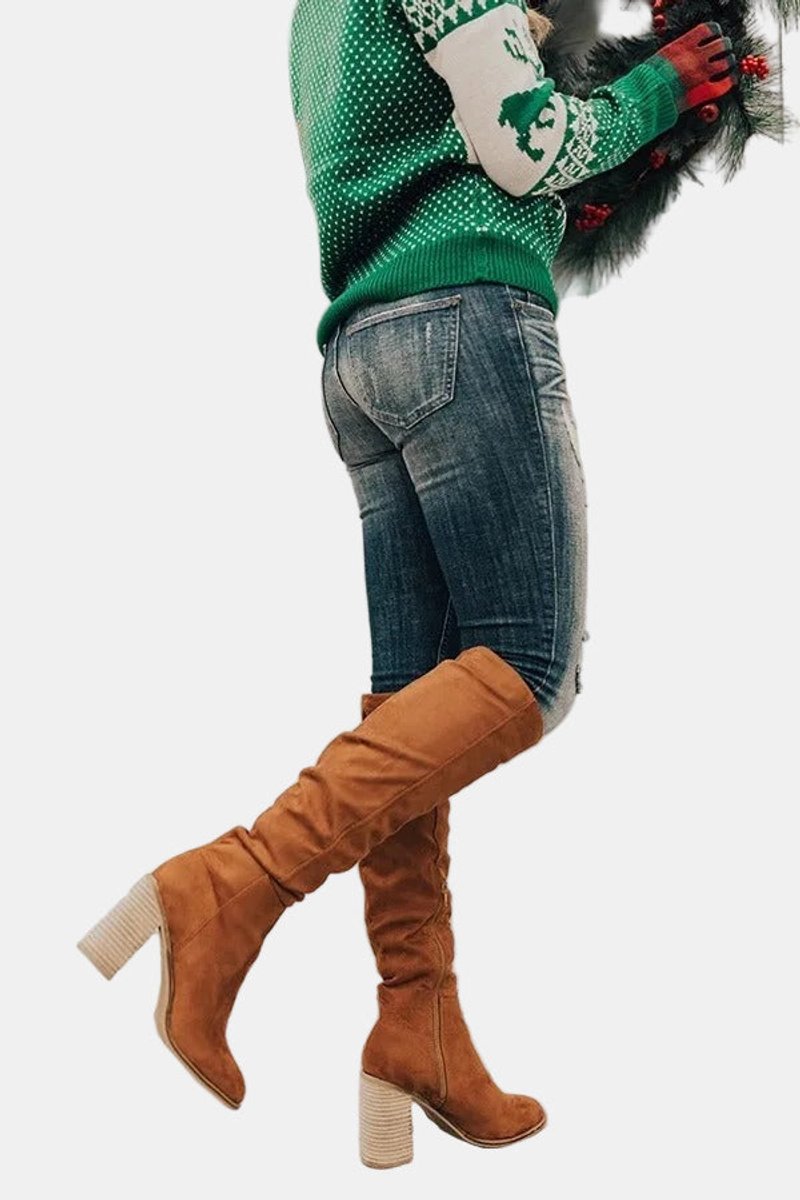 Women's Over-the-Knee Block-Heel Stretch Boots | Autumn